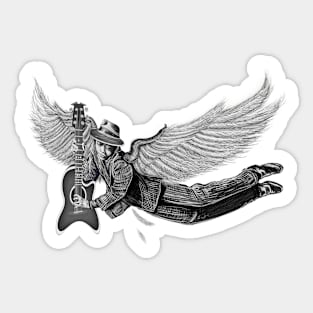 Winged 6 String Sticker